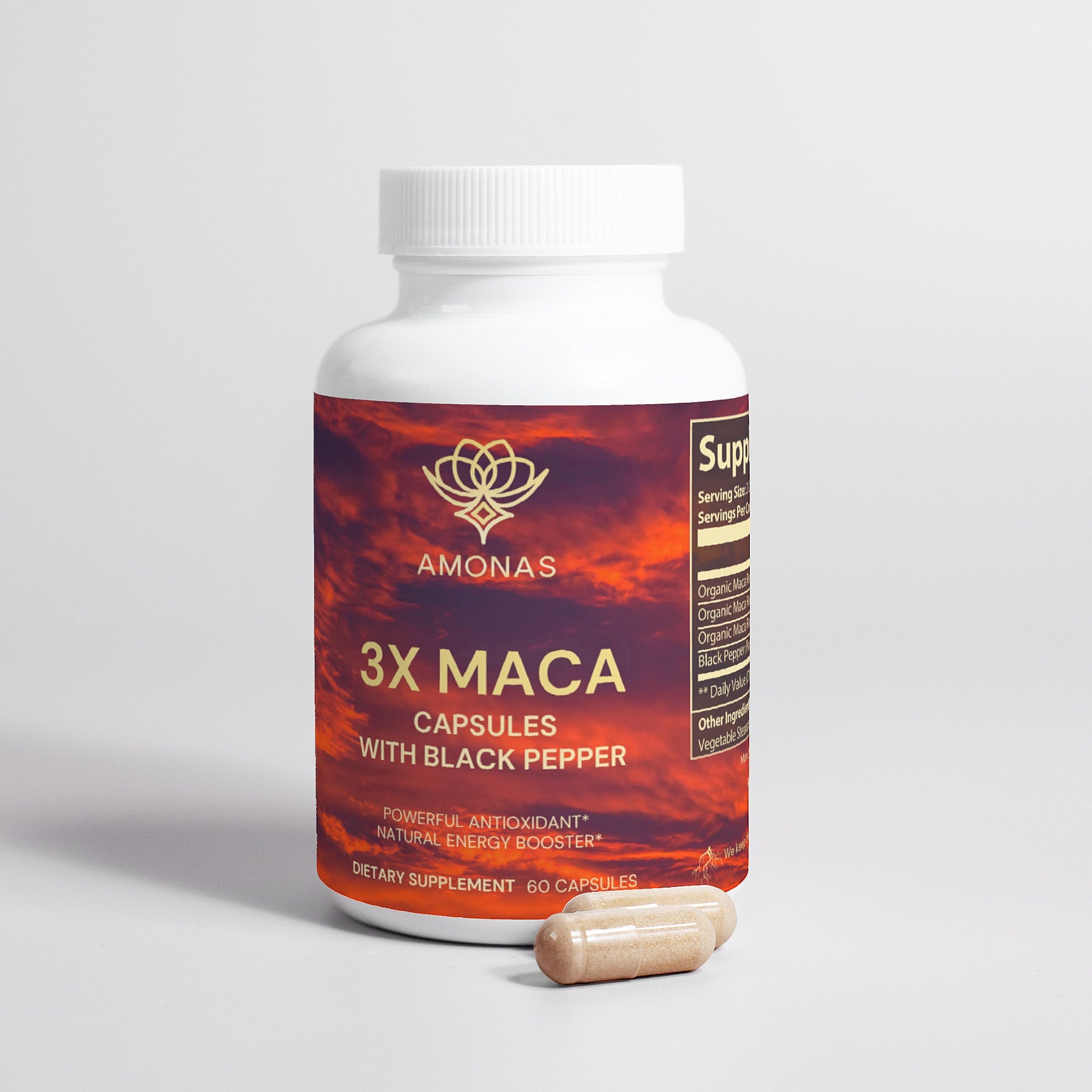 Maca root benefits at its Maximum - Amonas 3X Maca Capsules 1500mg 🔥