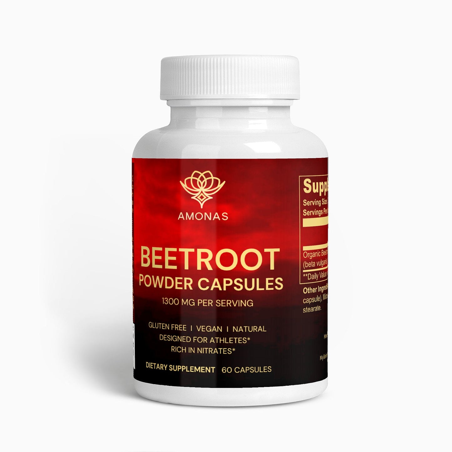 Amonas Beetroot Powder Capsules 1300 mg