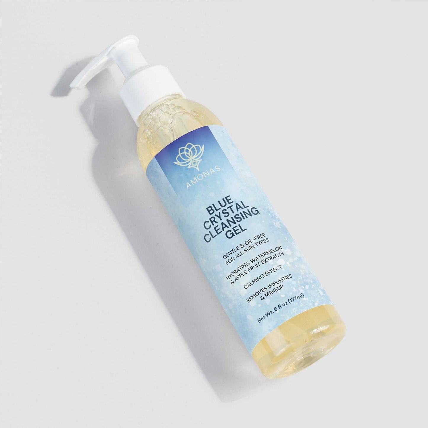 Amonas Blue Crystal Cleansing Gel - Gentle facial cleanser for sensitive skin