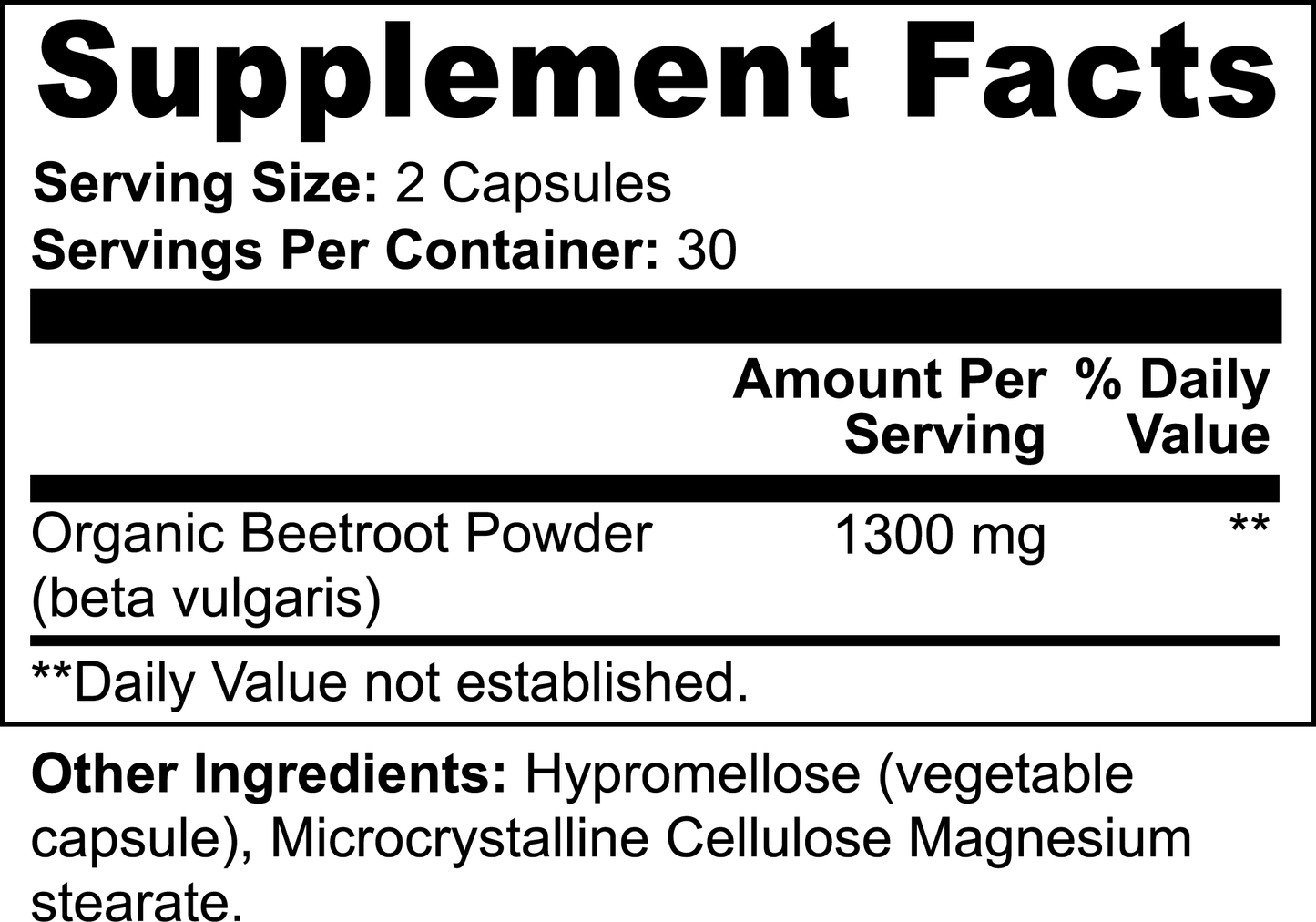 Amonas Beetroot Powder Capsules 1300 mg