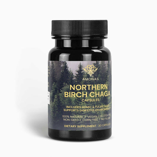 Amonas Northern Birch Chaga Capsules + Humic & Fulvic Acids