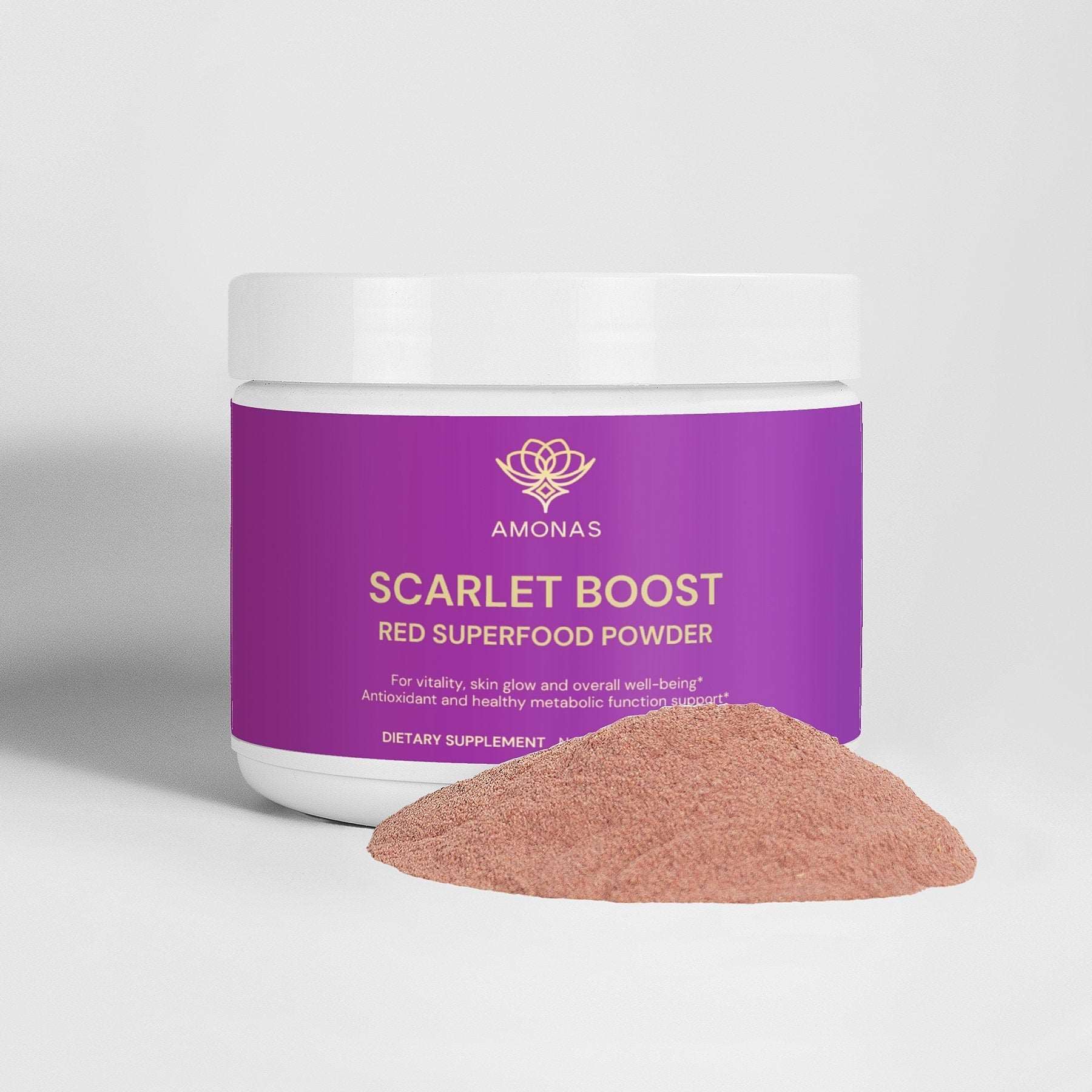 Amonas Scarlet Boost Red Superfood Powder - Natural Smoothie Mix