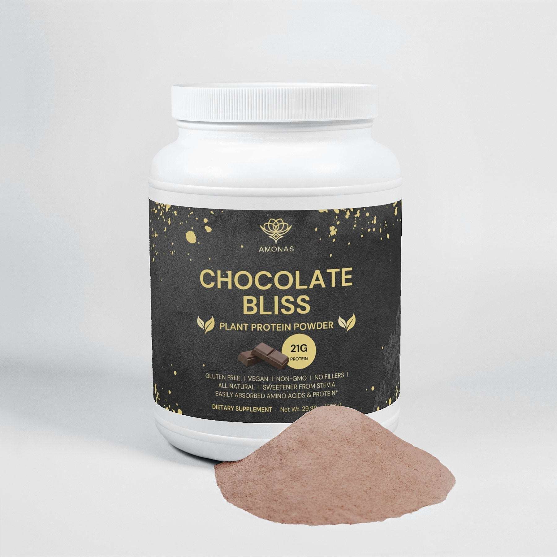 Amonas Chocolate Bliss Plant Protein Powder - 21g Vegan protein