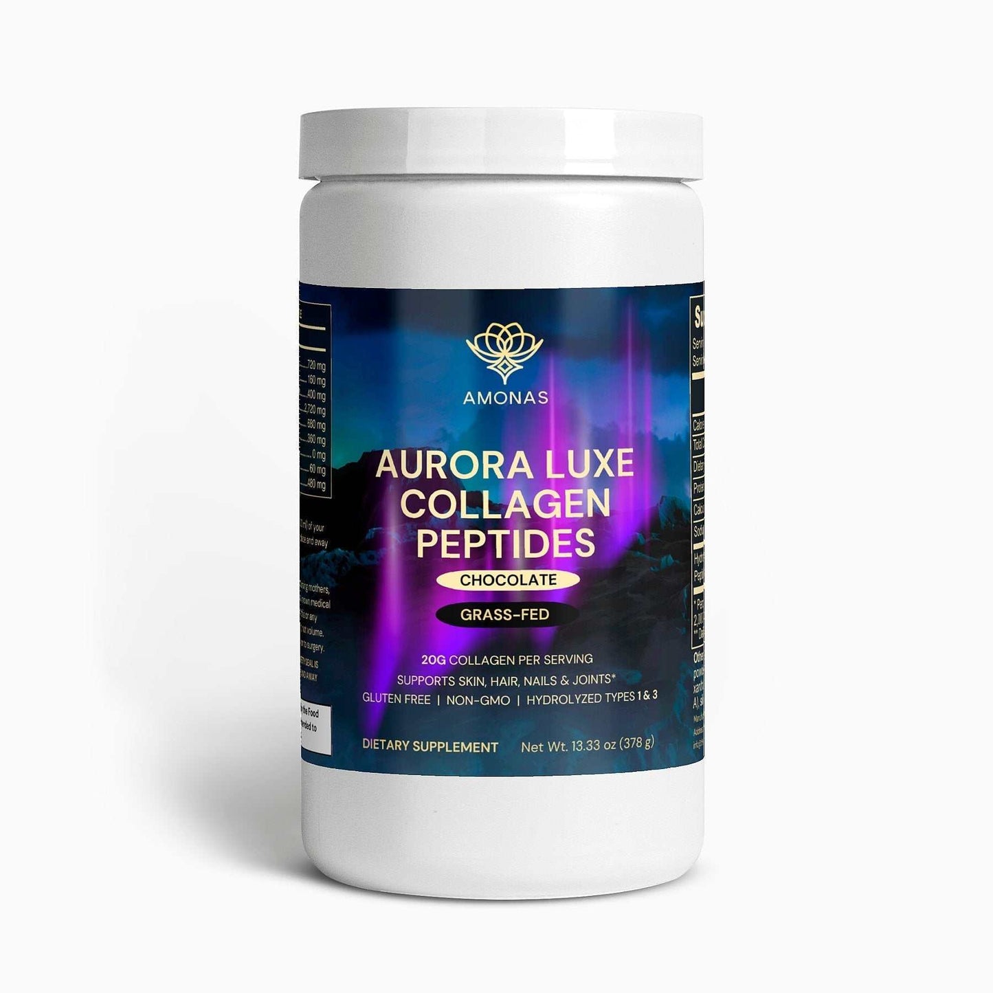 Amonas Aurora Luxe Collagen Peptides Powder - Chocolate