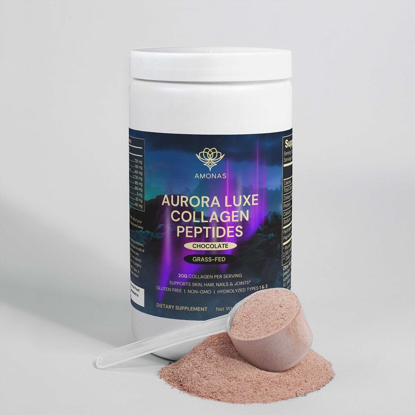 Amonas Aurora Luxe Collagen Peptides Powder - Chocolate