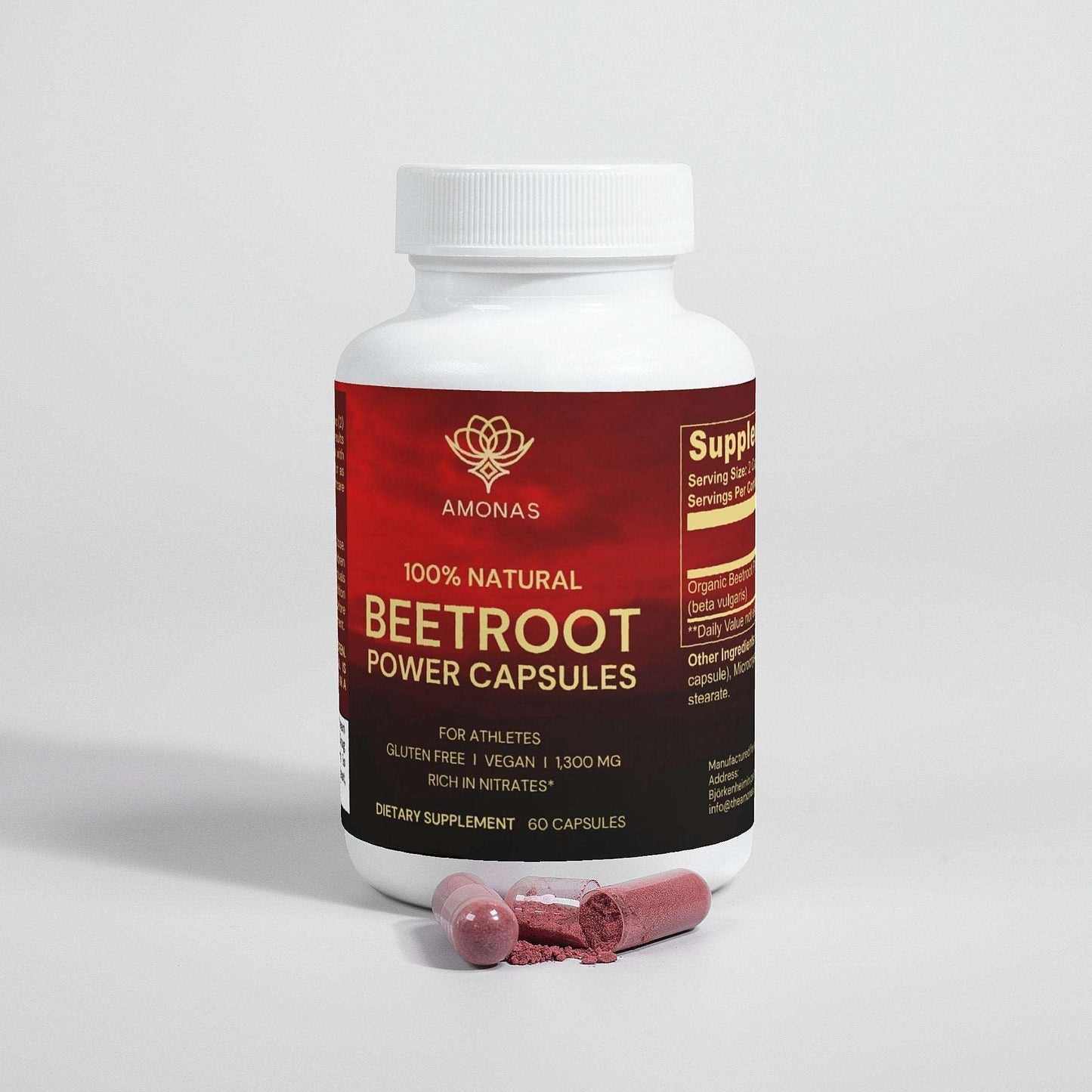 Amonas Beetroot Power Capsules 1300 mg