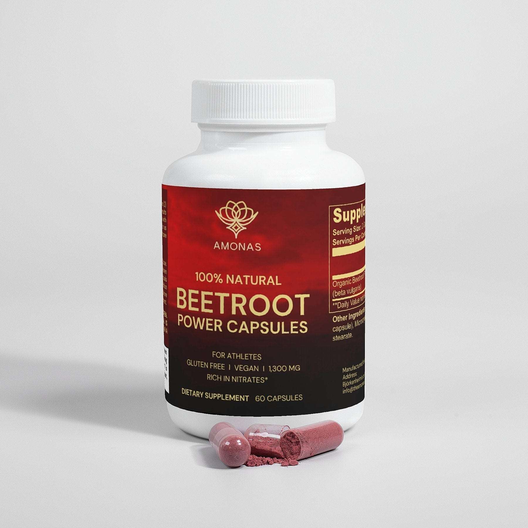 Amonas Beetroot Power Capsules 1300 mg