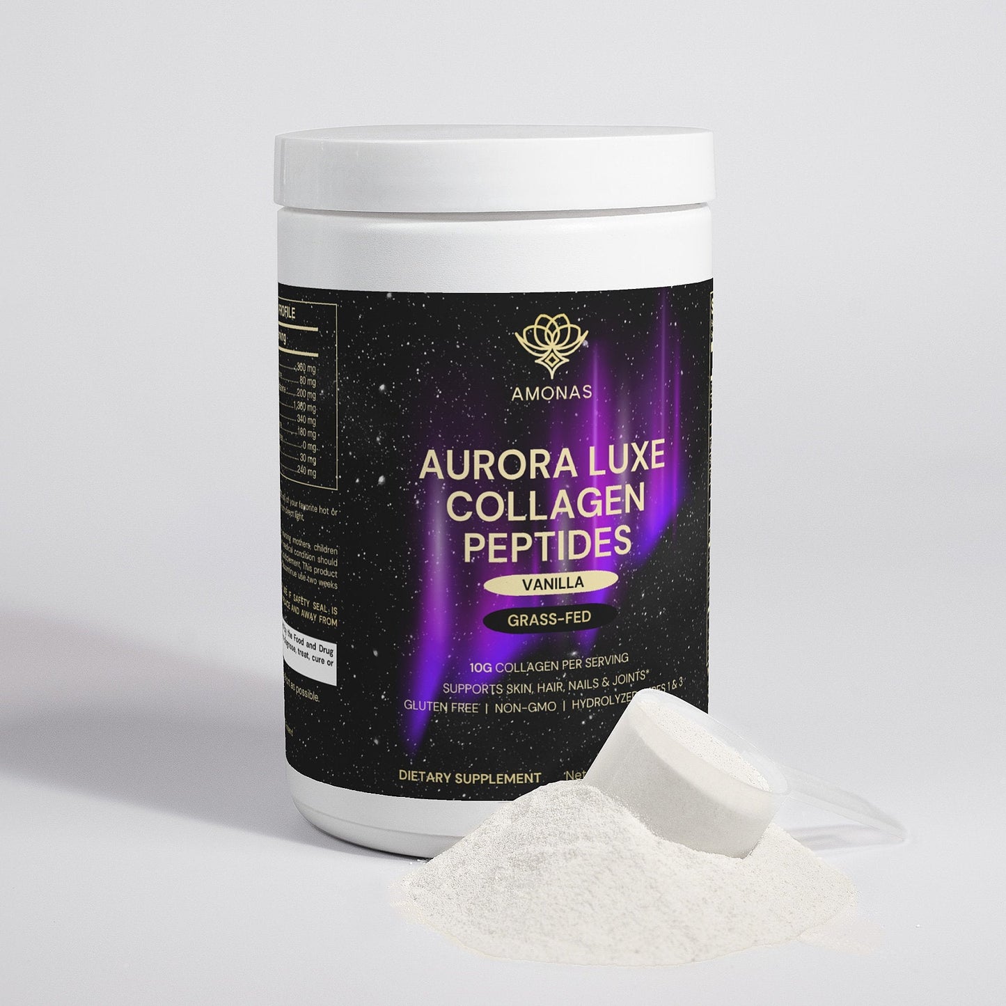 Amonas Aurora Luxe Collagen Peptides Powder - Vanilla