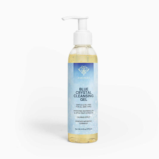 Amonas Blue Crystal Cleansing Gel - Gentle facial cleanser for sensitive skin