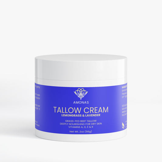 Amonas Tallow Cream Lemongrass & Lavender – Nourishing 100% natural tallow balm for face