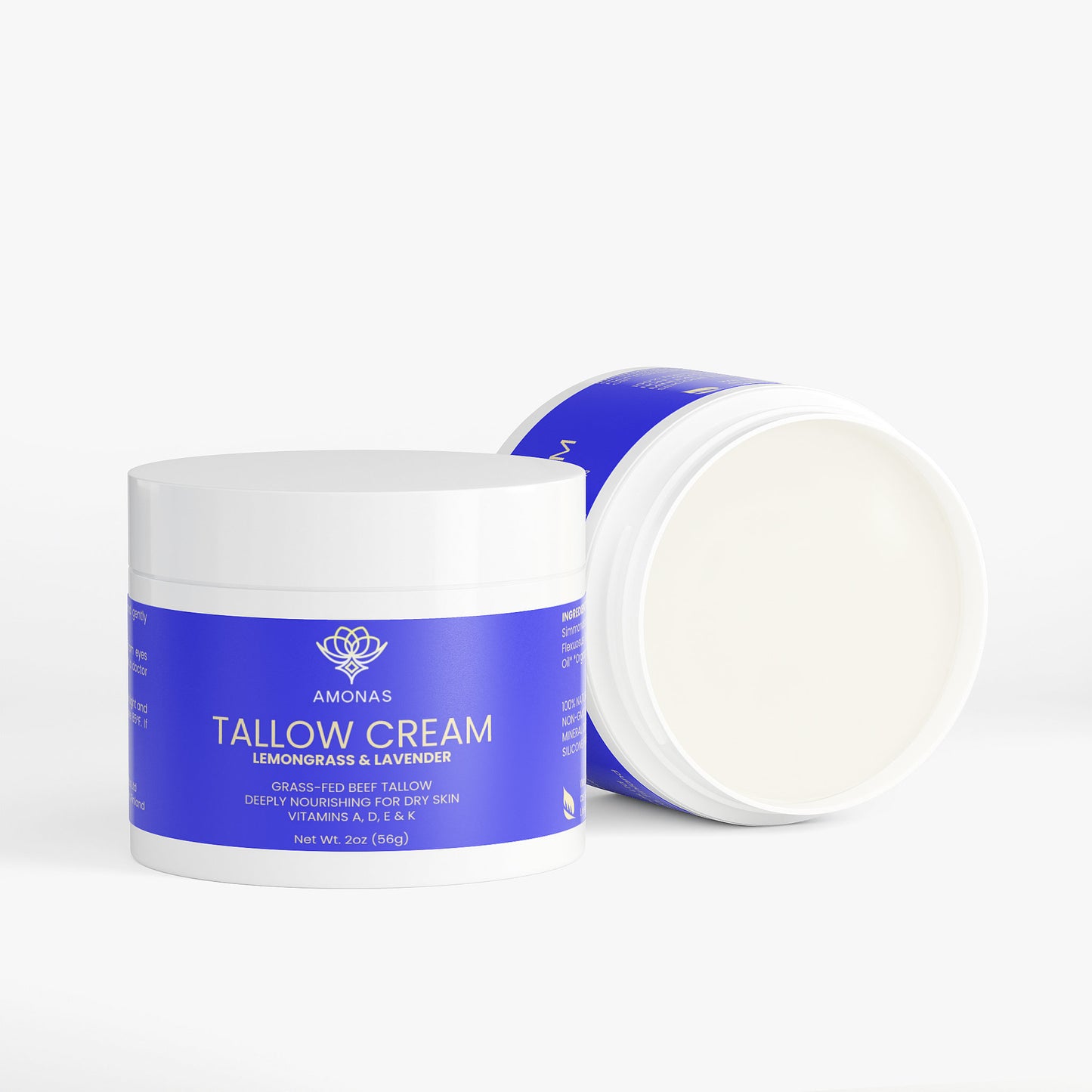 Amonas Tallow Cream Lemongrass & Lavender – Nourishing 100% natural tallow balm for face