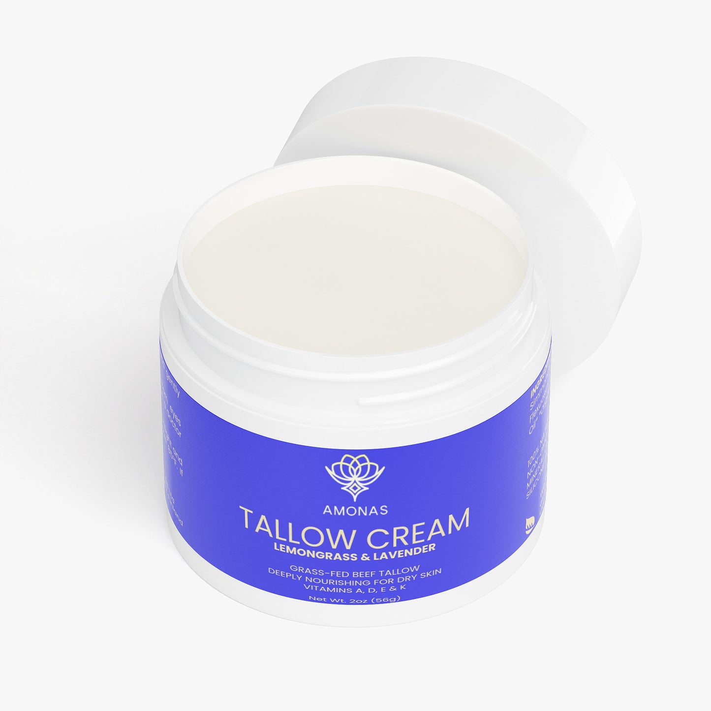 Amonas Tallow Cream Lemongrass & Lavender – Nourishing 100% natural tallow balm for face