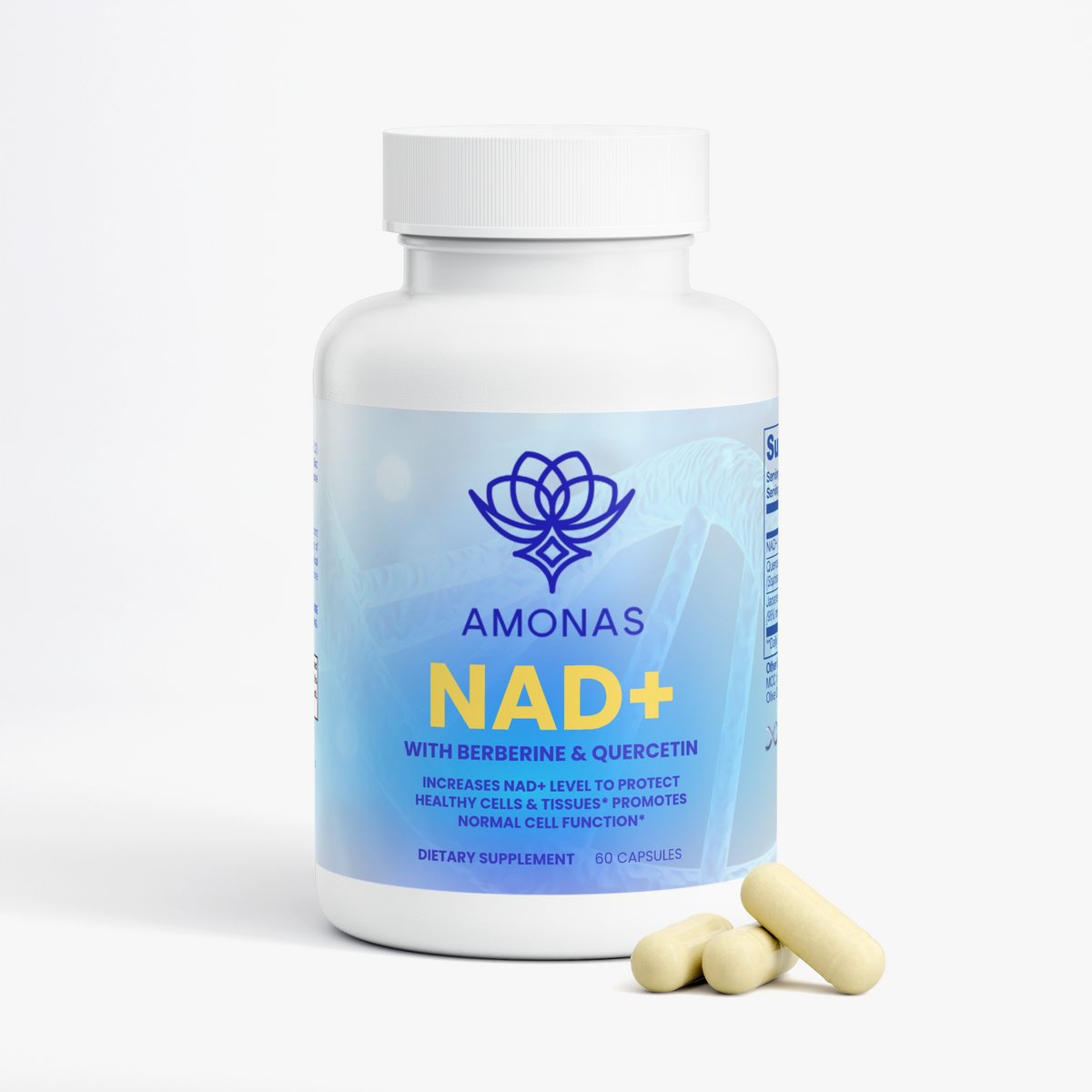 Amonas NAD+ Capsules with Berberine & Quercetin - Complete NAD supplement