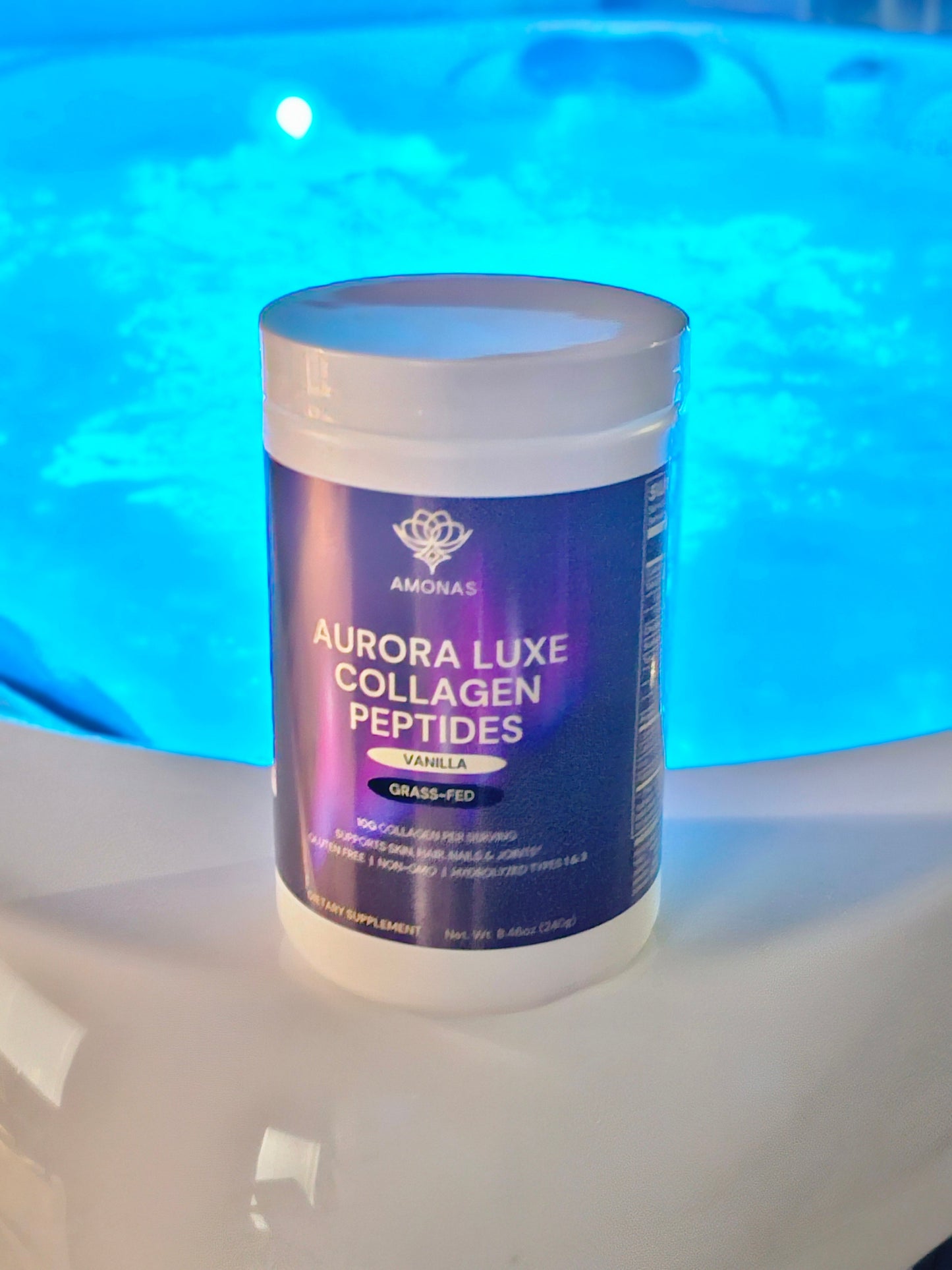 Amonas Aurora Luxe Collagen Peptides Powder - Vanilla