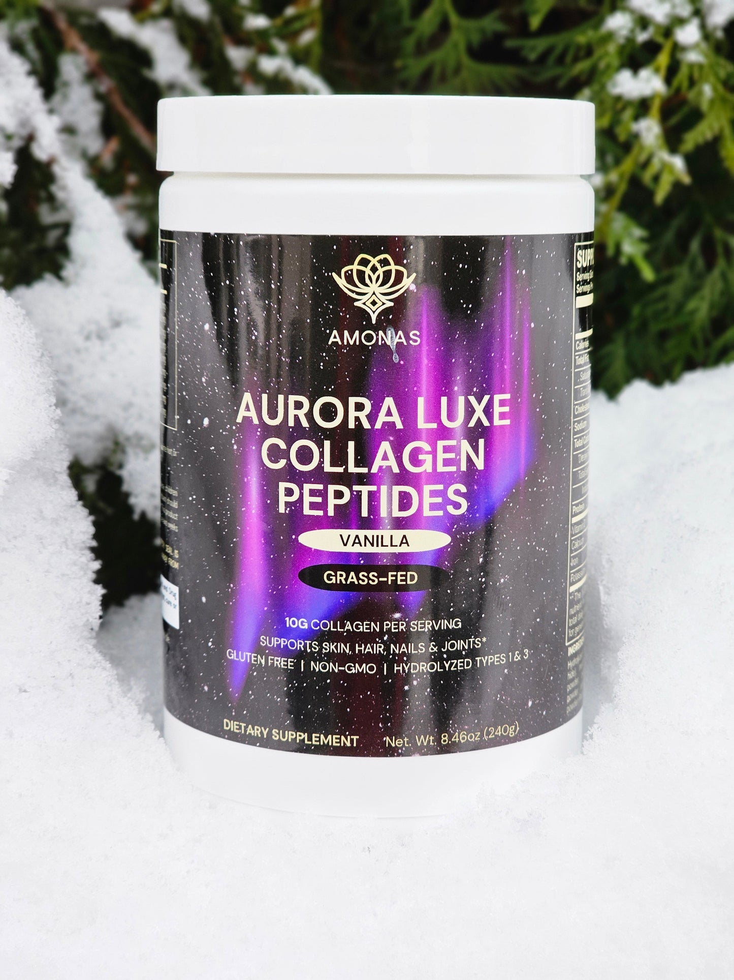 Amonas Aurora Luxe Collagen Peptides Powder - Vanilla