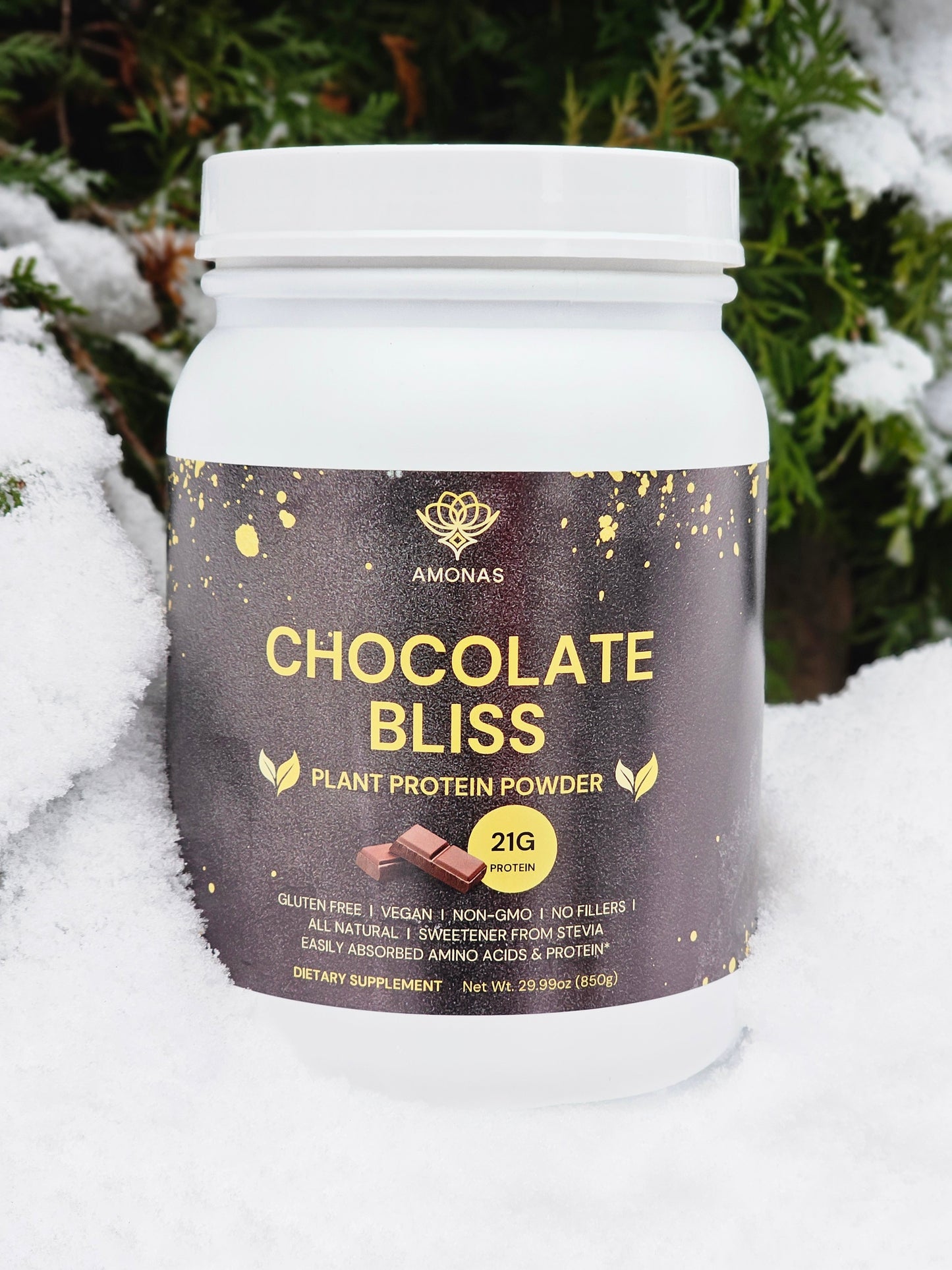 Amonas Chocolate Bliss Plant Protein Powder - 21g Vegan protein