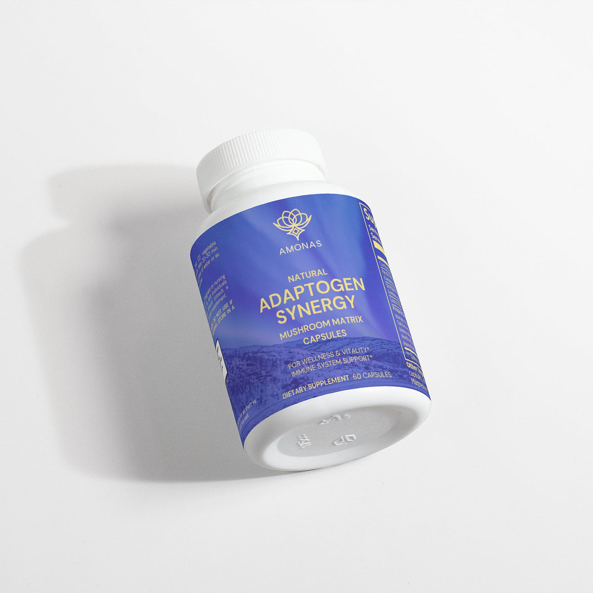 Amonas 10 Mushroom Complex Capsules bottle angled