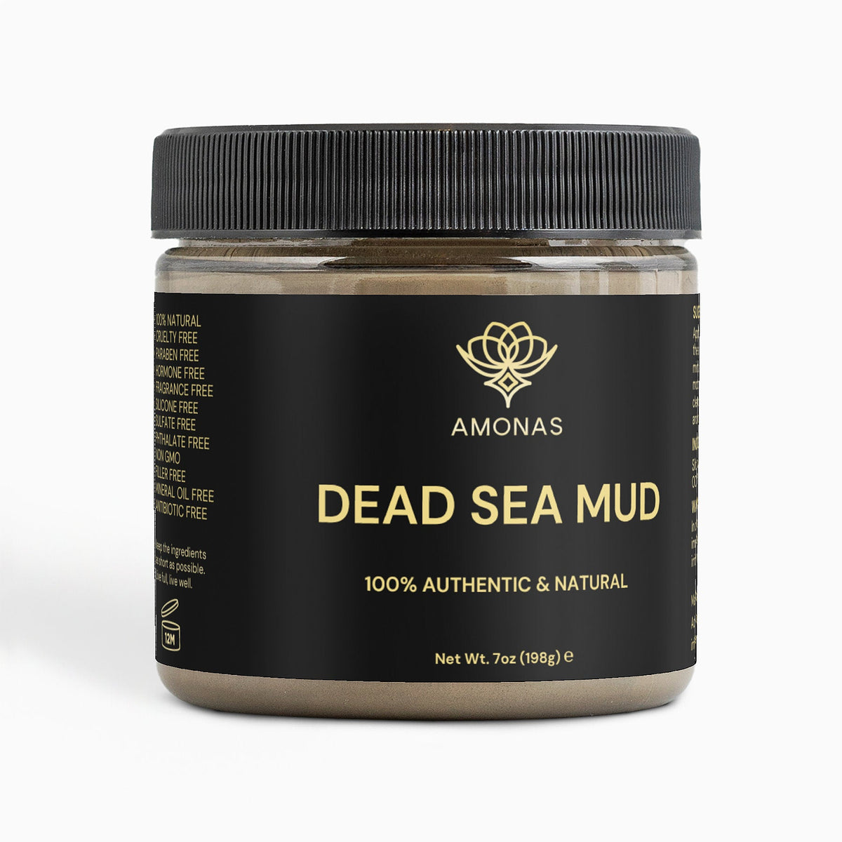Amonas dead sea mud mask for face and body, 7 oz jar