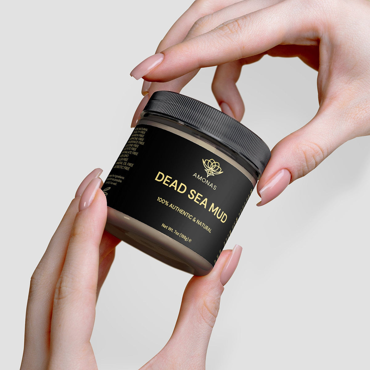 Amonas dead sea mud mask for face and body, 7 oz jar