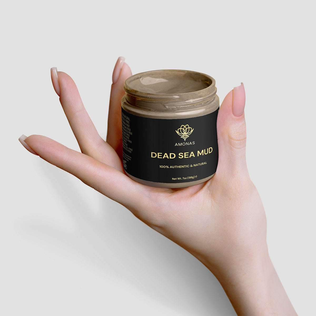 Amonas dead sea mud mask for face and body, 7 oz jar