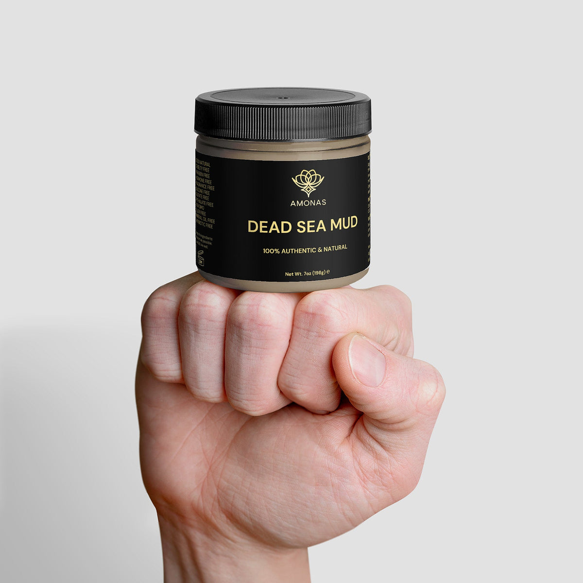 Amonas dead sea mud mask for face and body, 7 oz jar