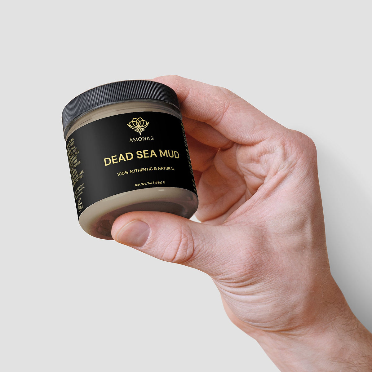 Amonas dead sea mud mask for face and body, 7 oz jar