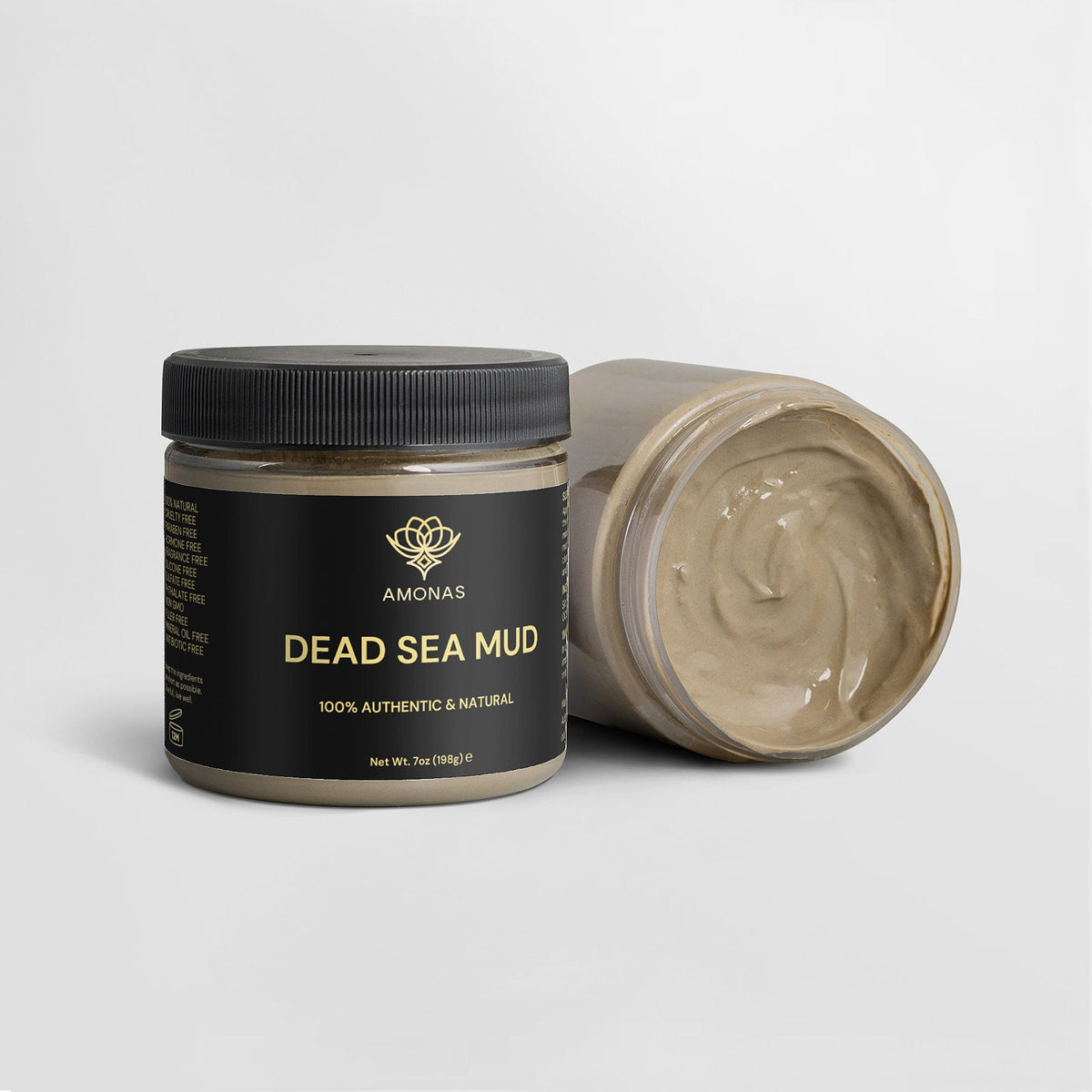 Amonas dead sea mud mask for face and body, 7 oz jar