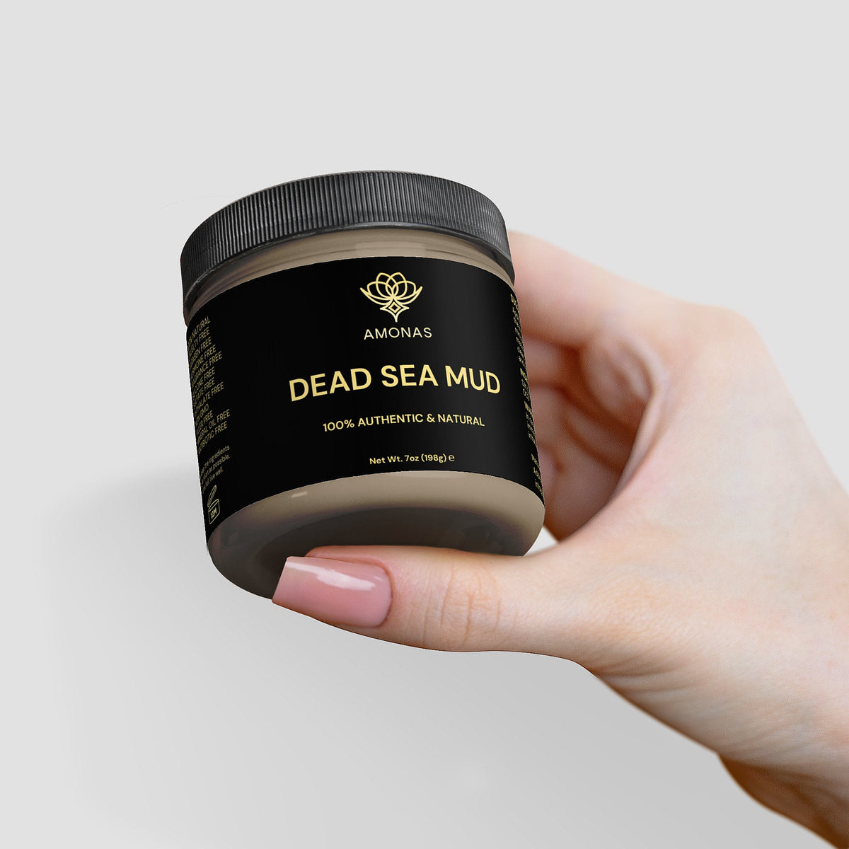 Amonas dead sea mud mask for face and body, 7 oz jar